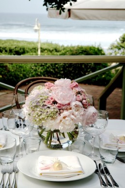 soft pink peonies centrepiece