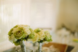 white and green bridal bouquets